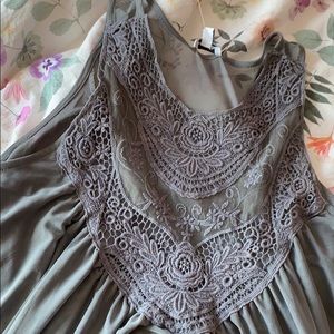 Love, fire gray tank